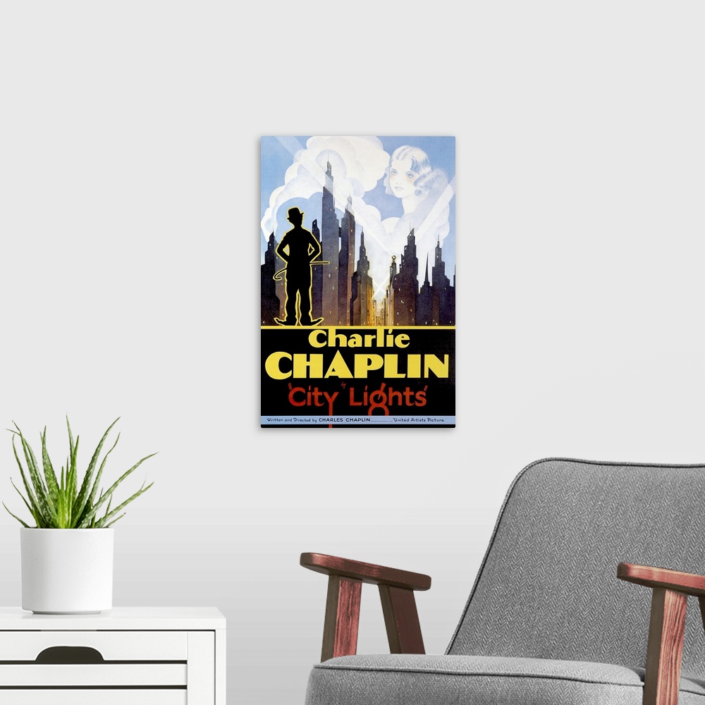 A modern room featuring Charlie Chaplin City Lights 2