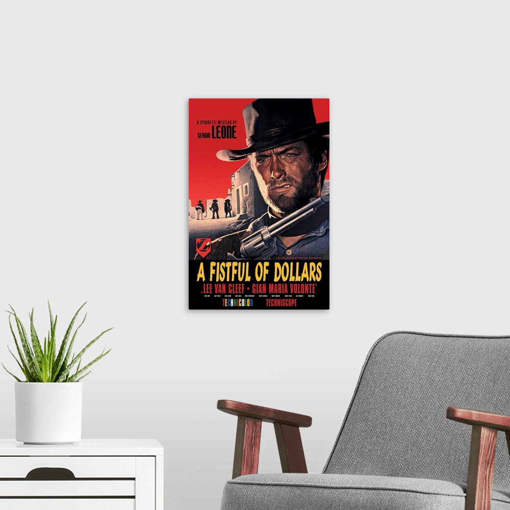 A modern room featuring Clint Eastwood A Fistful of Dollars