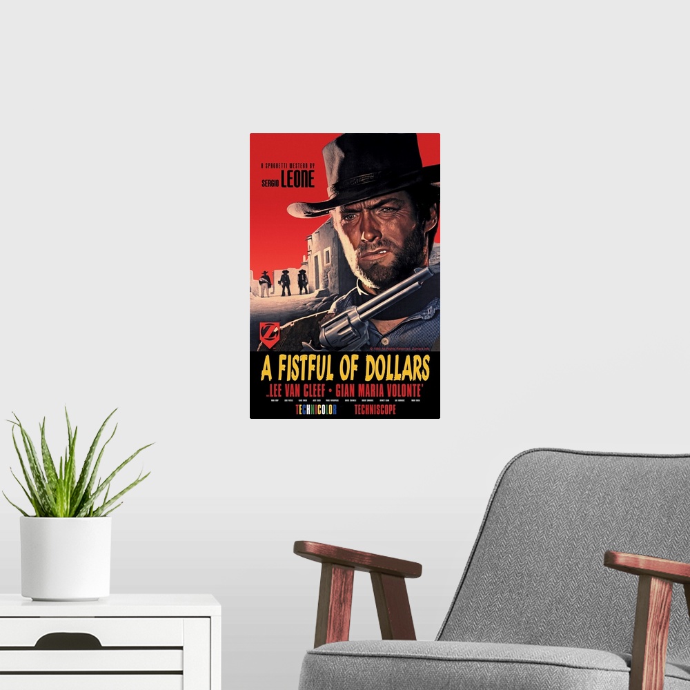A modern room featuring Clint Eastwood A Fistful of Dollars