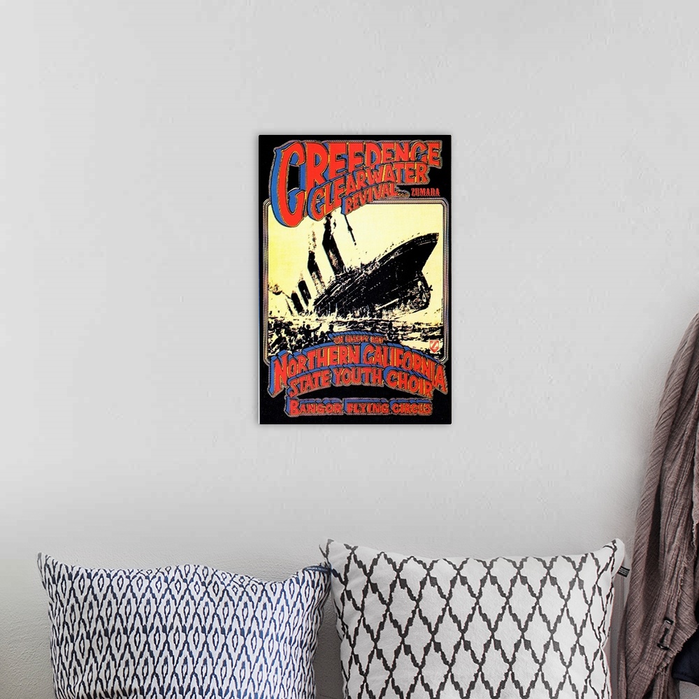 A bohemian room featuring Creedence Clearwater Revival Poster