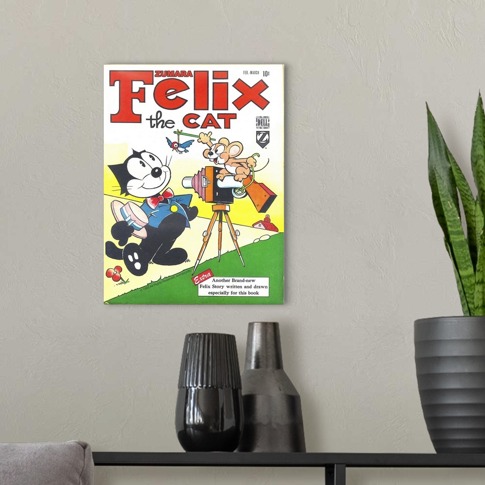A modern room featuring Felix the Cat
