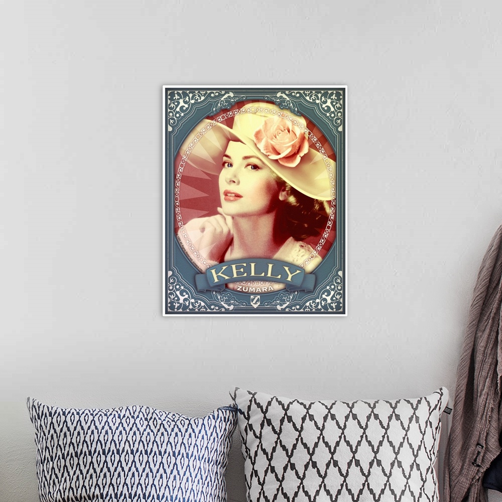 A bohemian room featuring Grace Kelly Rose Victorian Frame