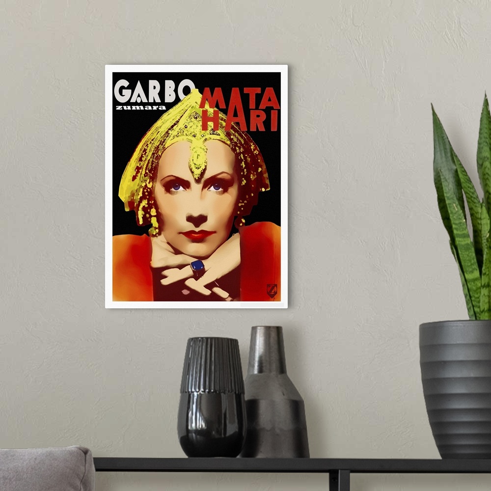 A modern room featuring Greta Garbo Mata Hari Painted