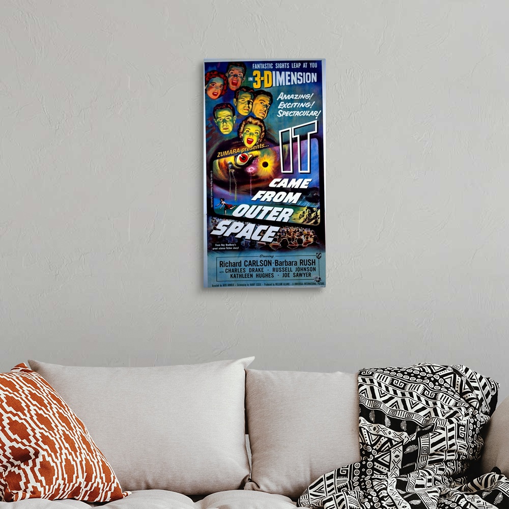 A bohemian room featuring It Came From Outer Space 2 Sci Fi Movie Poster