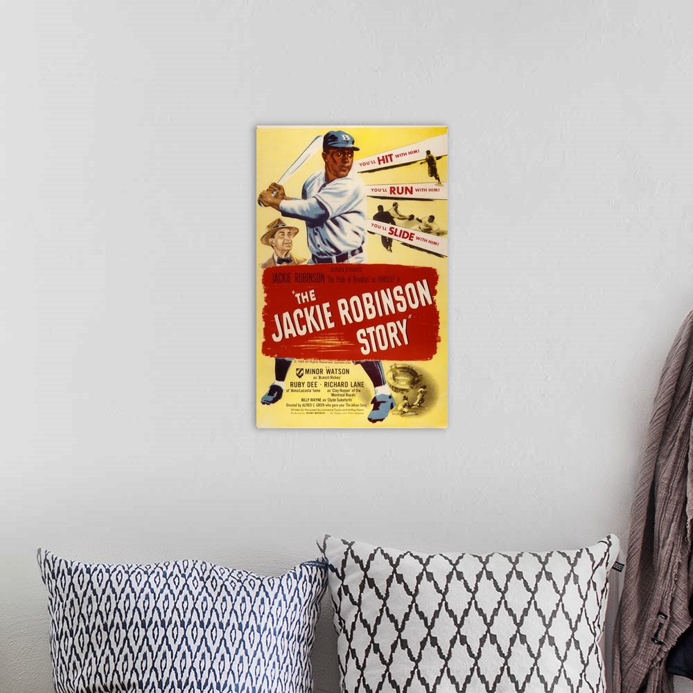 A bohemian room featuring Jackie Robinson The Story