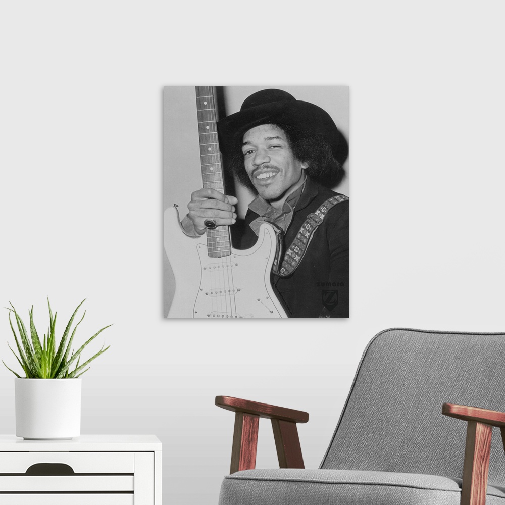 A modern room featuring Jimi Hendrix B