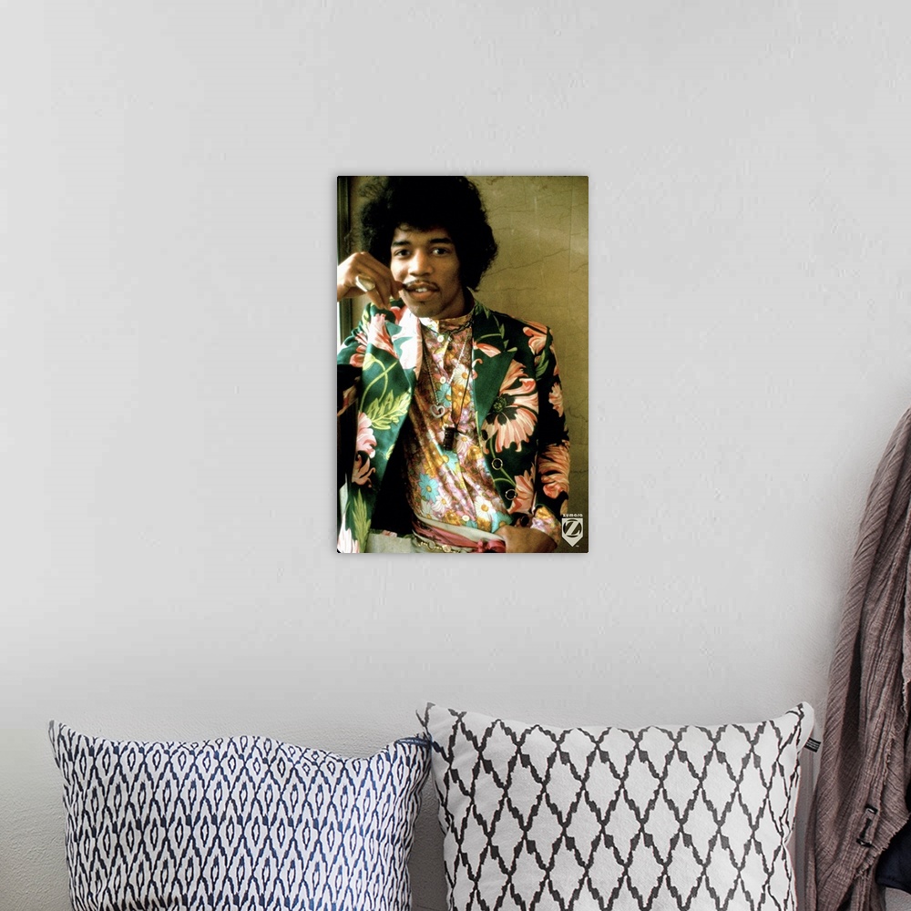 A bohemian room featuring Jimi Hendrix Colored Floral Jacket 1