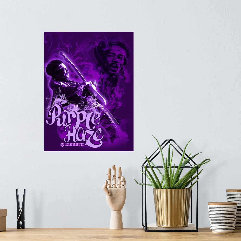 A bohemian room featuring Jimi Hendrix Purple Haze 4