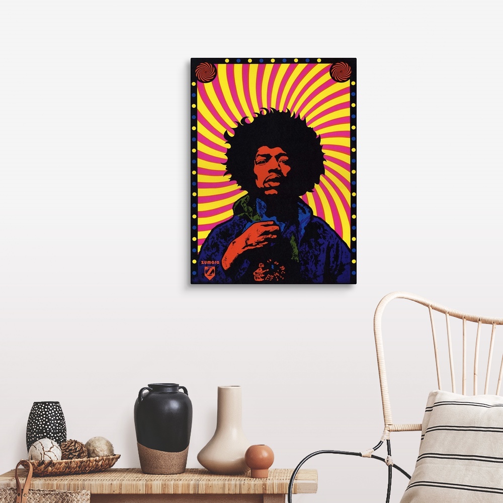 A farmhouse room featuring Jimi Hendrix Swirl