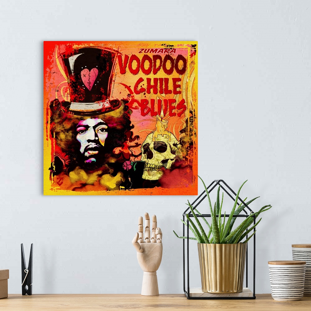 A bohemian room featuring Jimi Hendrix Voodoo Chile Blues