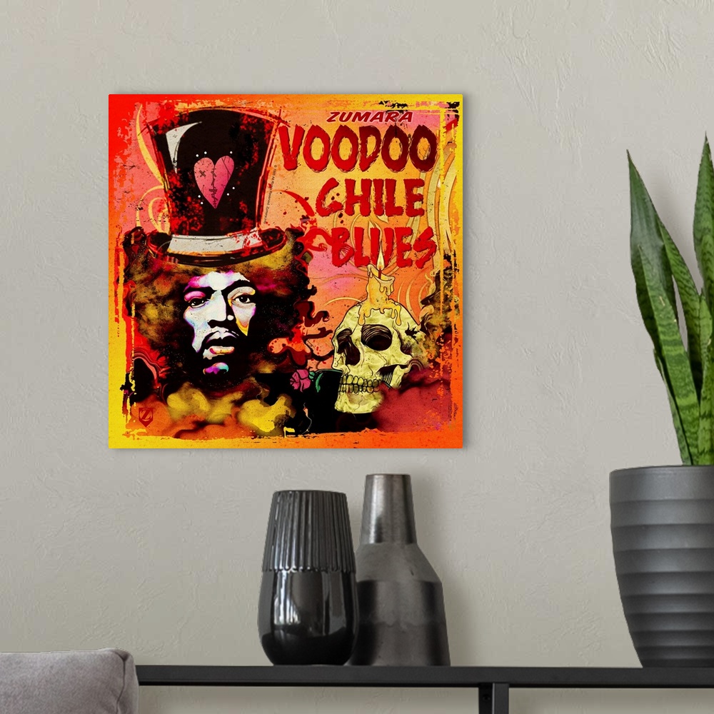 A modern room featuring Jimi Hendrix Voodoo Chile Blues
