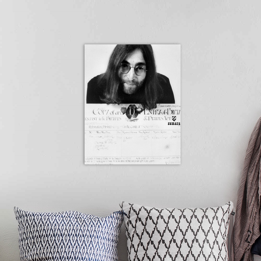 A bohemian room featuring John Lennon Certificate