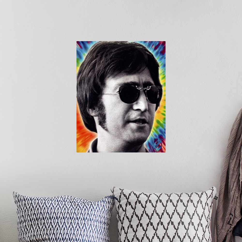 A bohemian room featuring John Lennon Psychedelic Head Shot