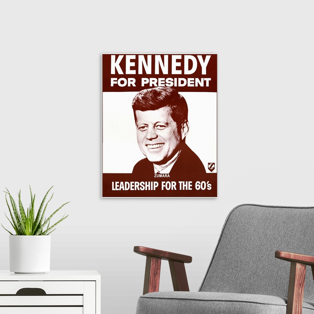 A modern room featuring Kennedy for President