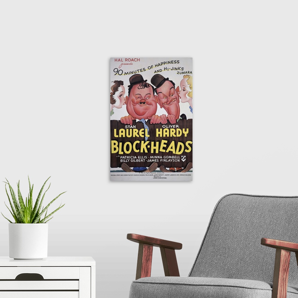 A modern room featuring Laurel and Hardy Blockheads 1