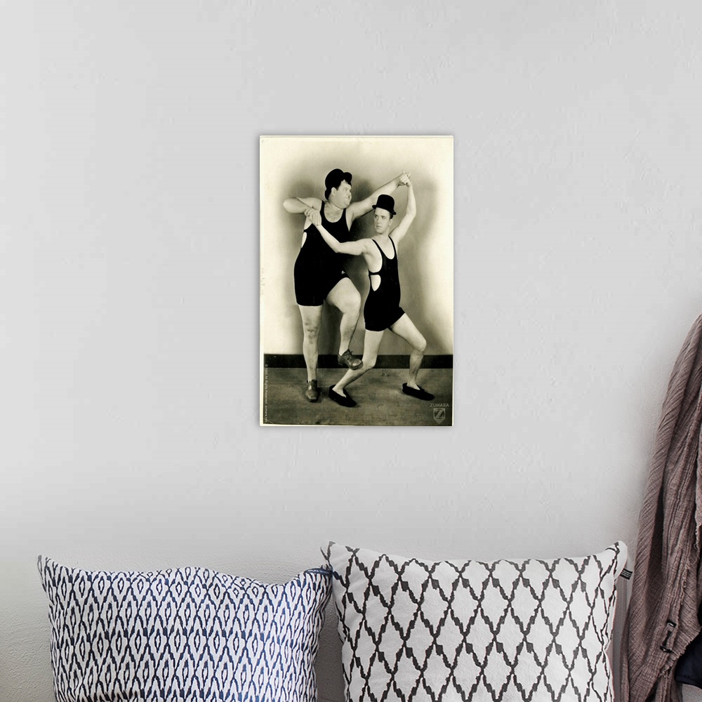 A bohemian room featuring Laurel and Hardy - B&W 1