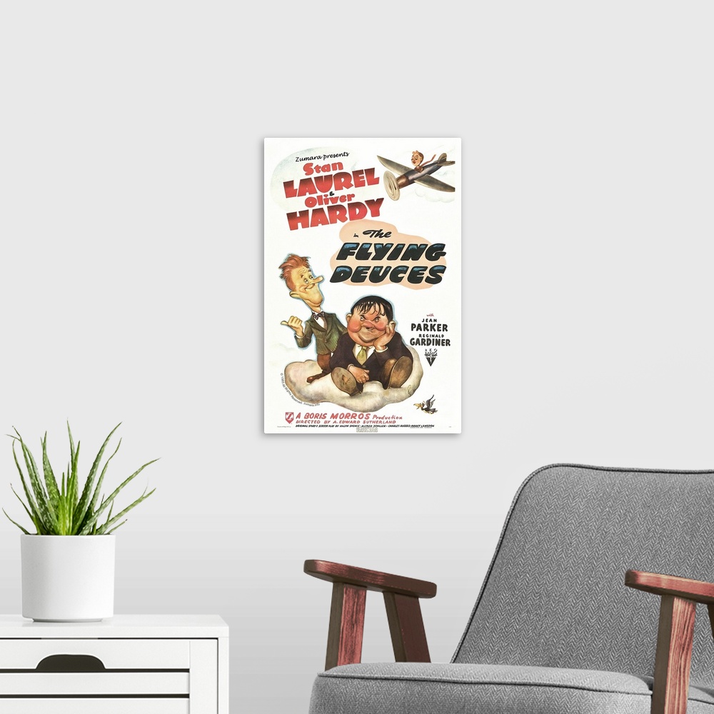 A modern room featuring Laurel and Hardy Flying Deuces 2
