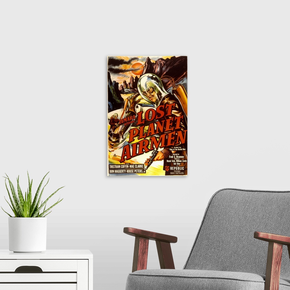 A modern room featuring Lost Planet Airmen Sci Fi Movie Poster