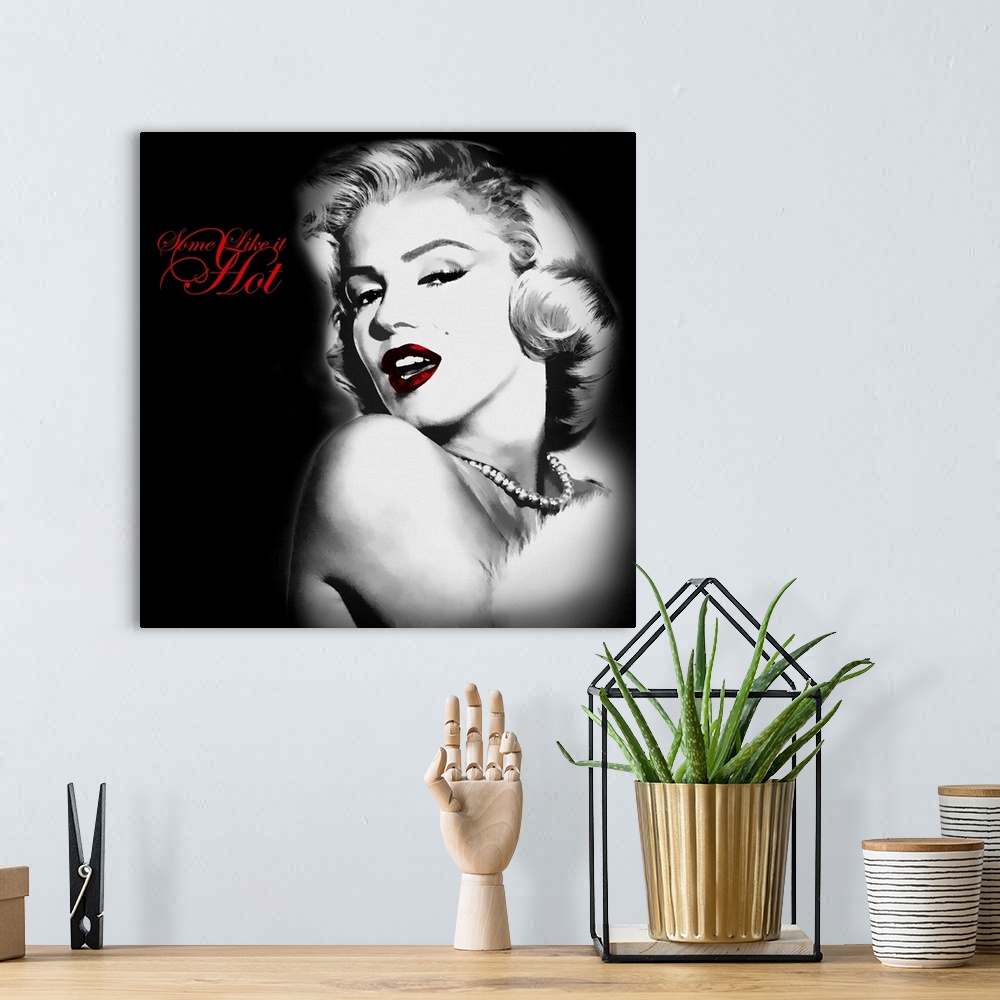 A bohemian room featuring Marilyn Monroe Blackout with Red Text 6