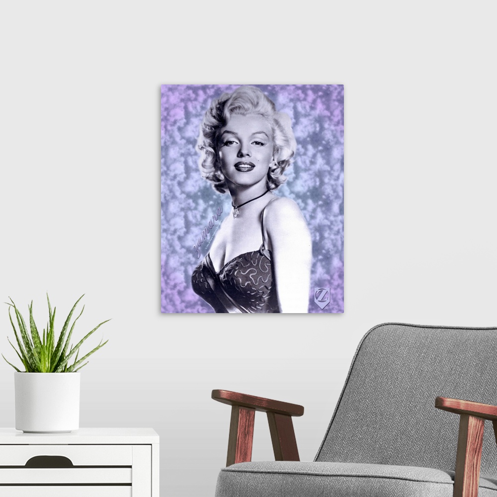 A modern room featuring Marilyn Monroe Blue