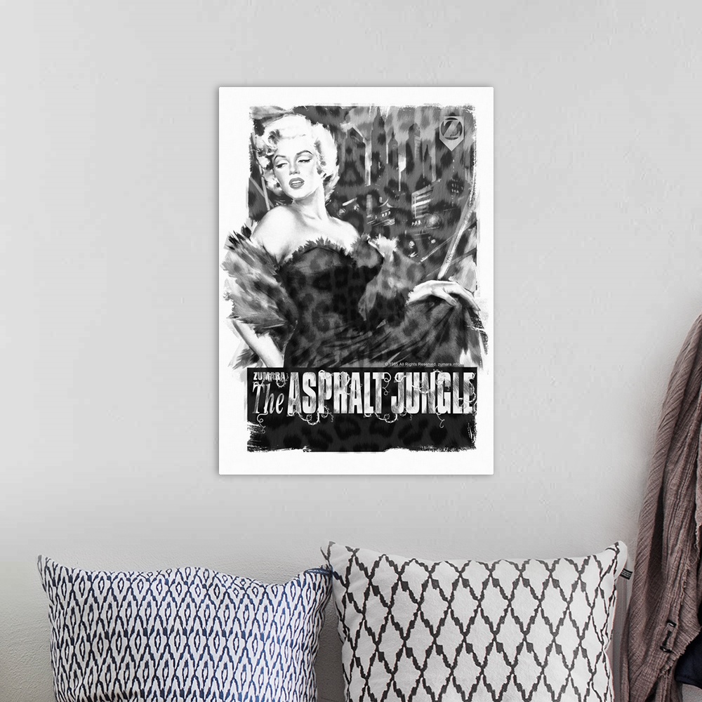 A bohemian room featuring Marilyn Monroe B&W Asphalt Jungle
