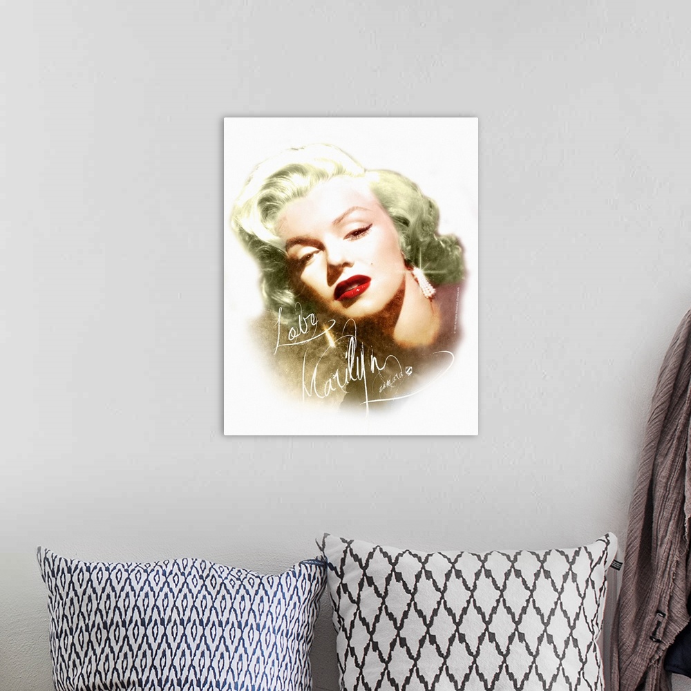 A bohemian room featuring Marilyn Monroe Colored Face