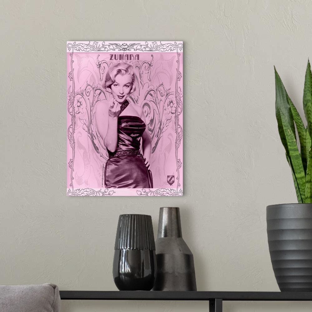 A modern room featuring Marilyn Monroe Come Here Pink