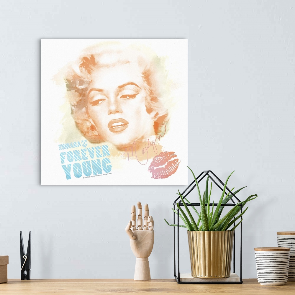 A bohemian room featuring Marilyn Monroe Forever Young