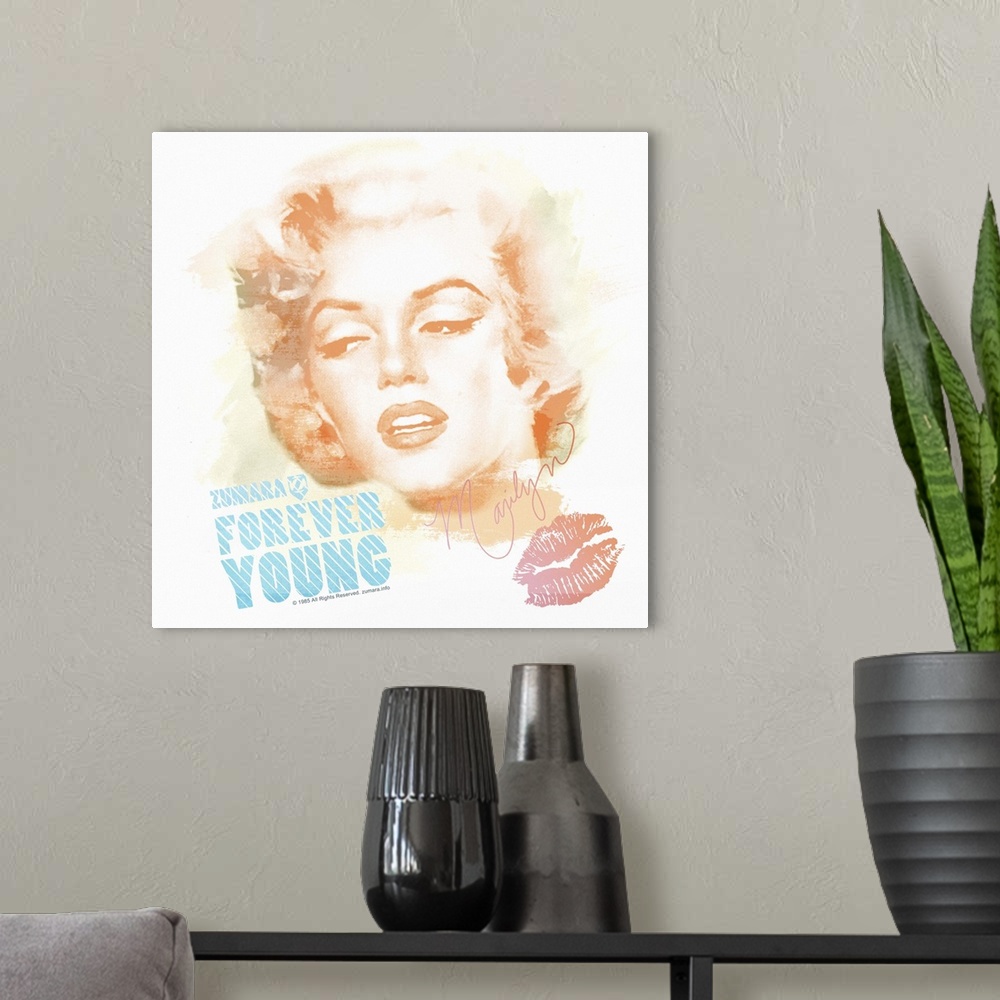 A modern room featuring Marilyn Monroe Forever Young