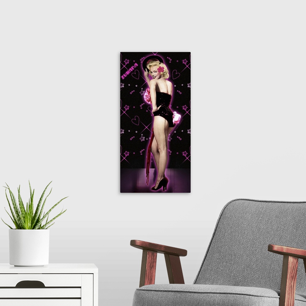A modern room featuring Marilyn Monroe Gentlemen Prefer Blondes Floral Booty Out