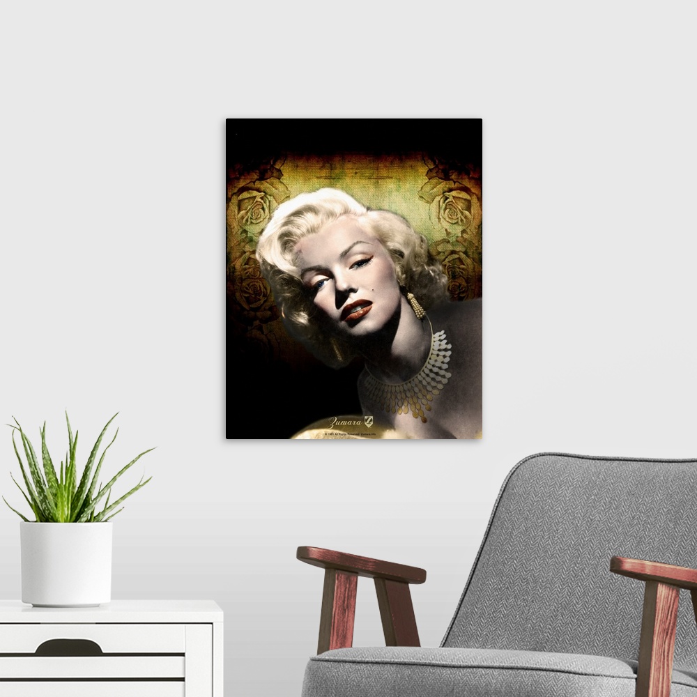 A modern room featuring Marilyn Monroe Gold Dangles