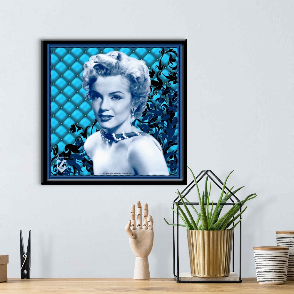 A bohemian room featuring Marilyn Monroe Padded Floral Blue