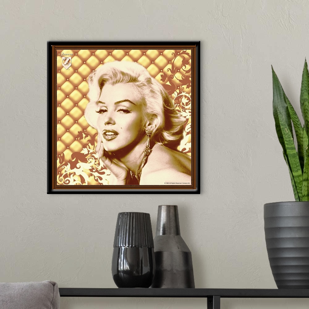 A modern room featuring Marilyn Monroe Padded Floral Chocolate
