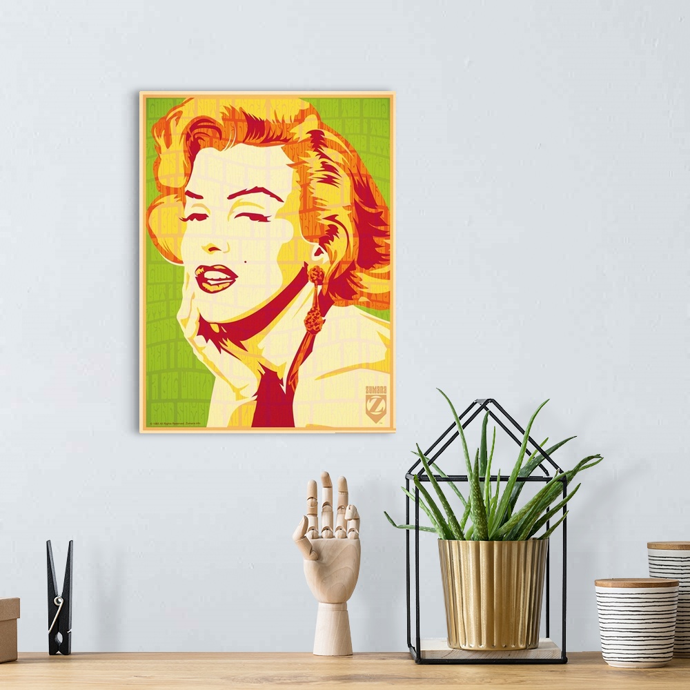 A bohemian room featuring Marilyn Monroe Psychedelic 2 Text