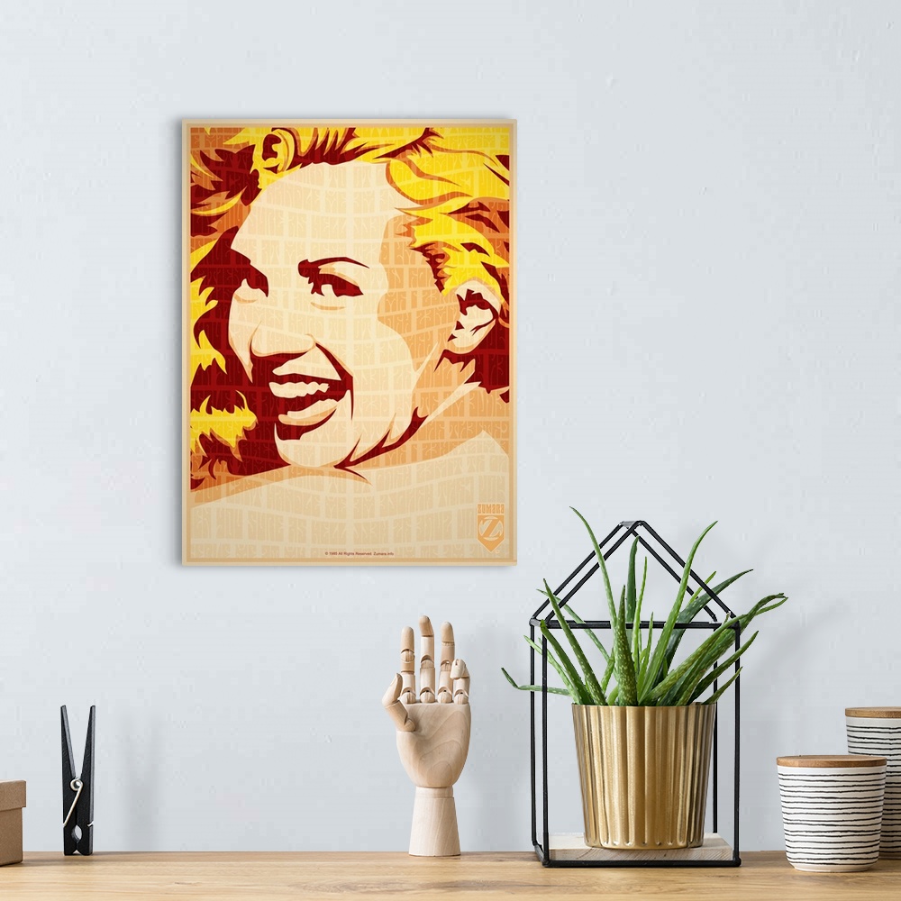 A bohemian room featuring Marilyn Monroe Psychedelic 3 Text