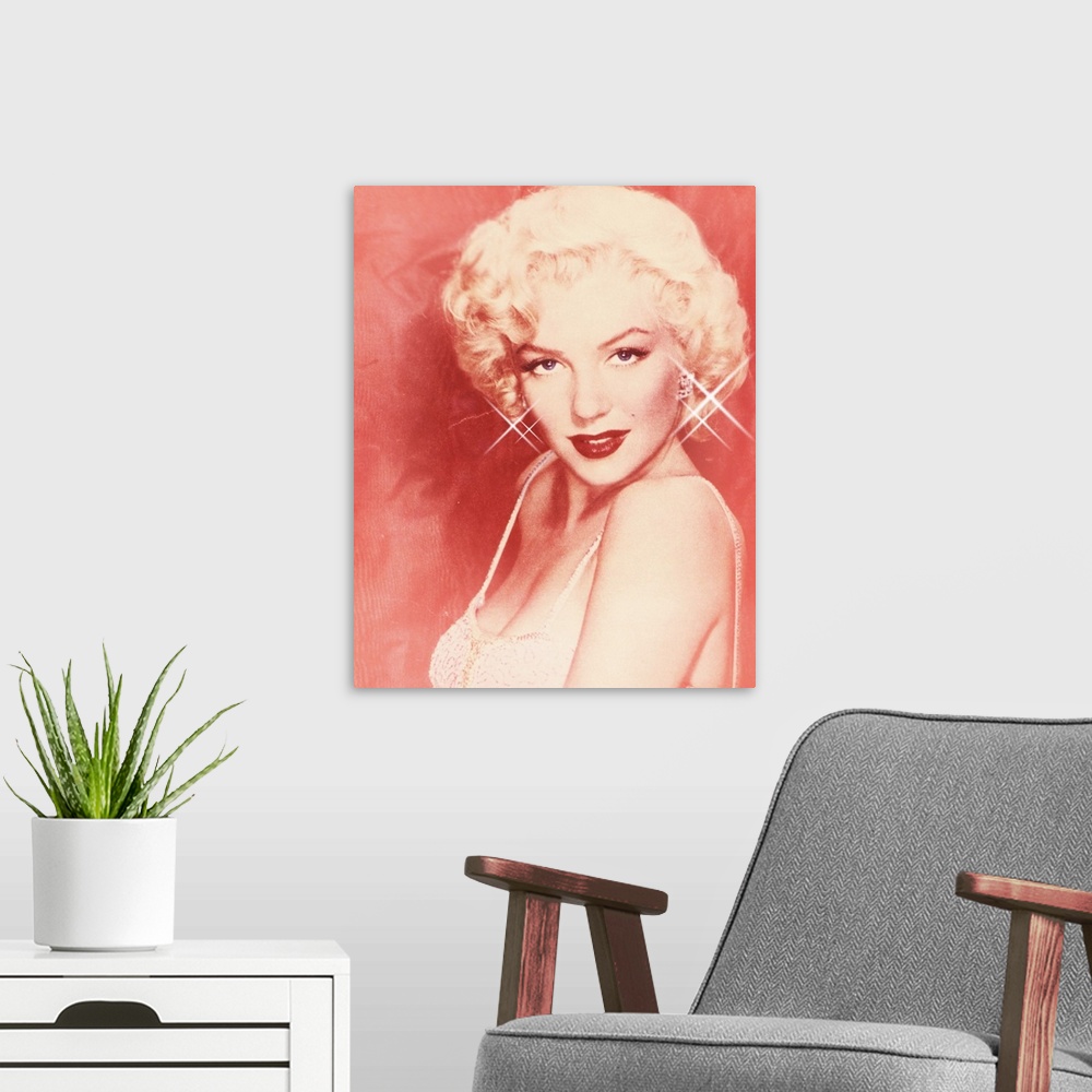 A modern room featuring Marilyn Monroe Red 108 Sparkle