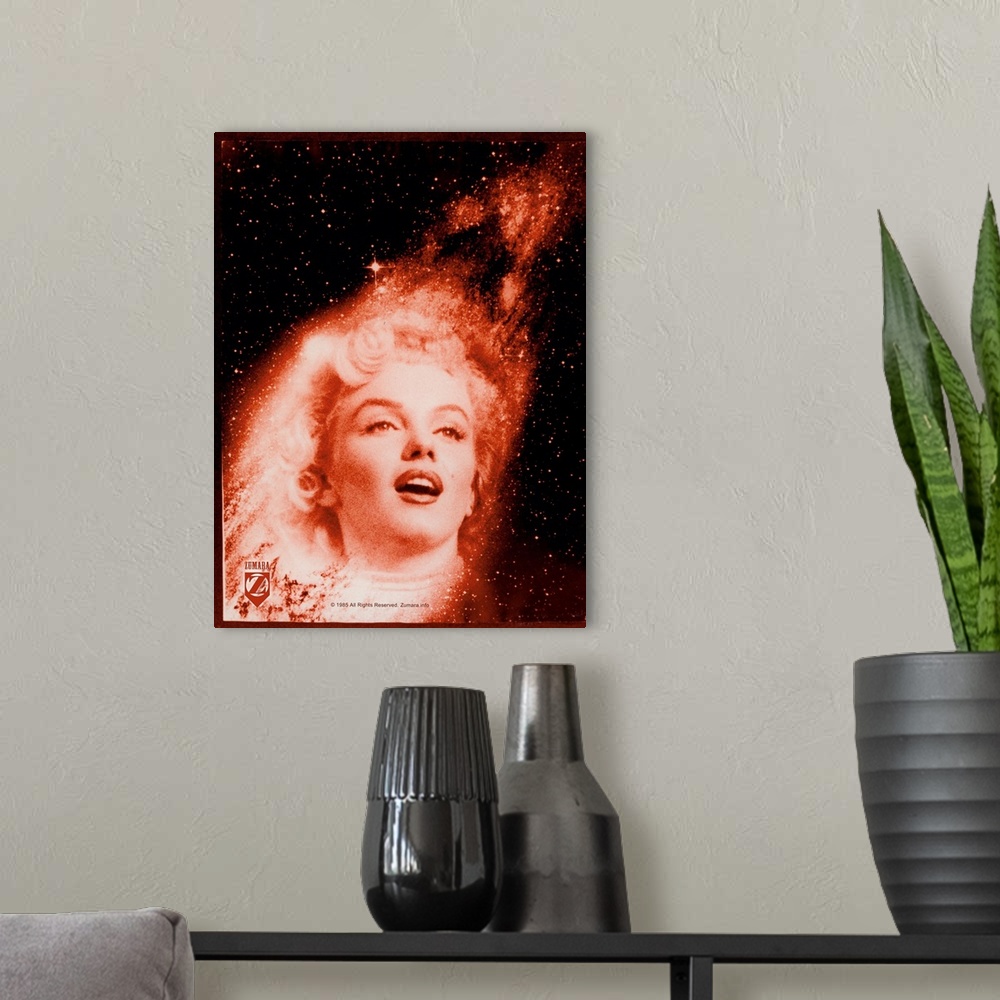 A modern room featuring Marilyn Monroe Red Night Sky