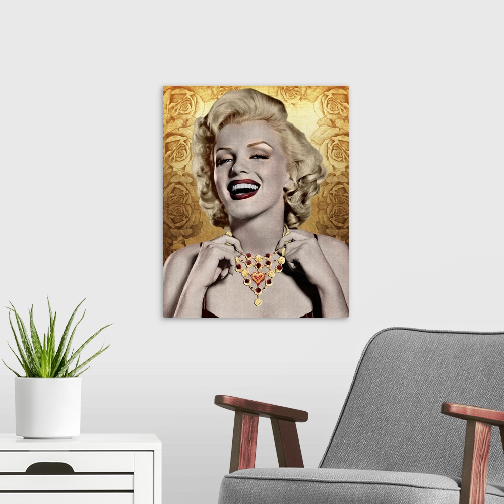 A modern room featuring Marilyn Monroe Roses