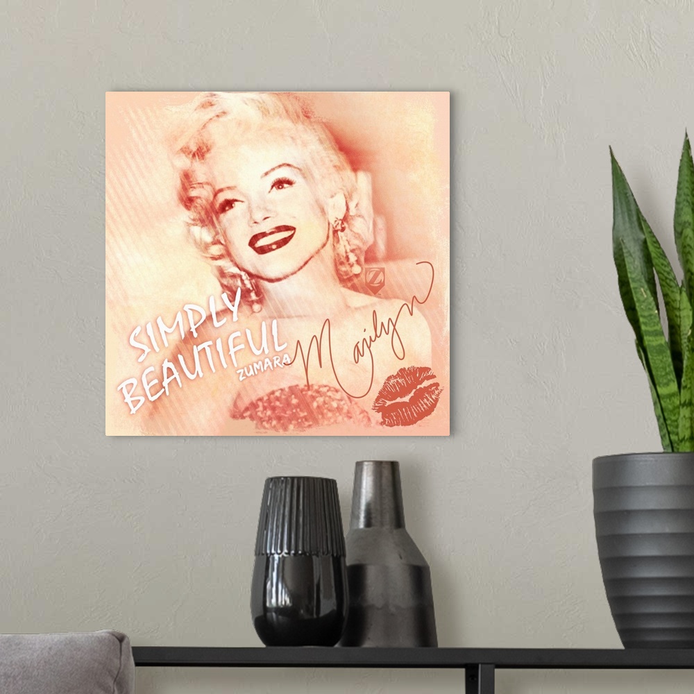 A modern room featuring Marilyn Monroe Simply Beautiful