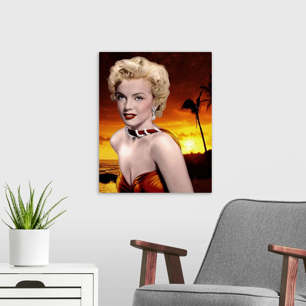 A modern room featuring Marilyn Monroe Sunset
