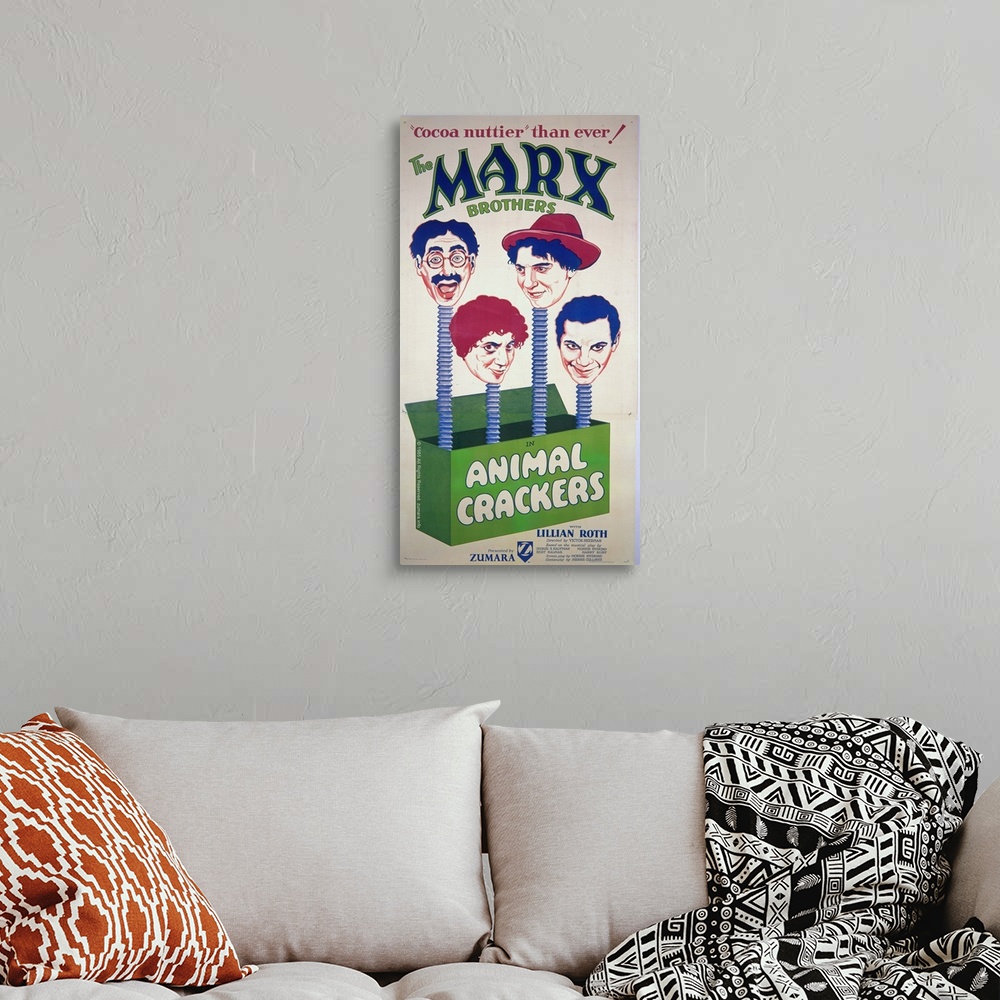 A bohemian room featuring Marx Brothers Animal Crackers 1