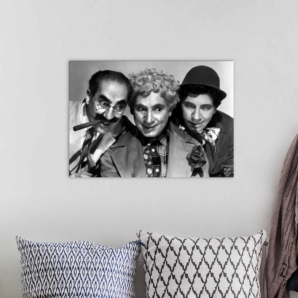 A bohemian room featuring Marx Brothers B&W A Night In Casablanca
