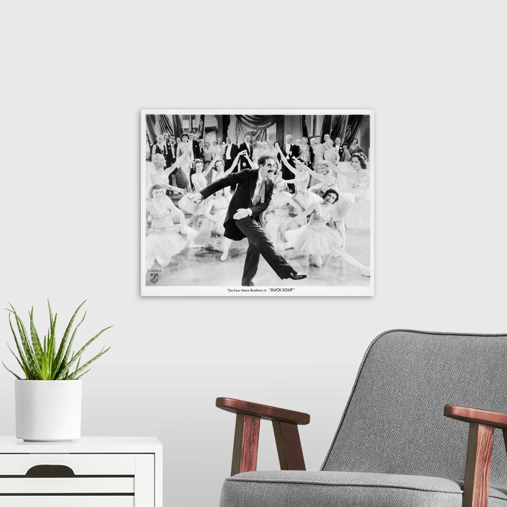 A modern room featuring Marx Brothers  - B&W Duck Soup 8