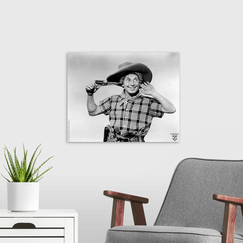 A modern room featuring Marx Brothers B&W Go West 2