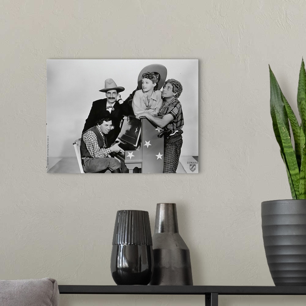 A modern room featuring Marx Brothers B&W Go West 5