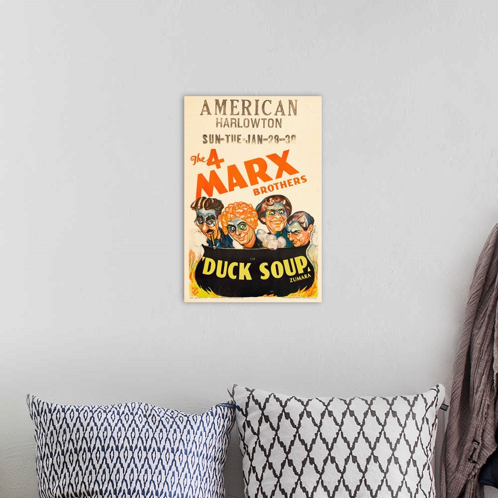 A bohemian room featuring Marx Brothers Duck Soup 3