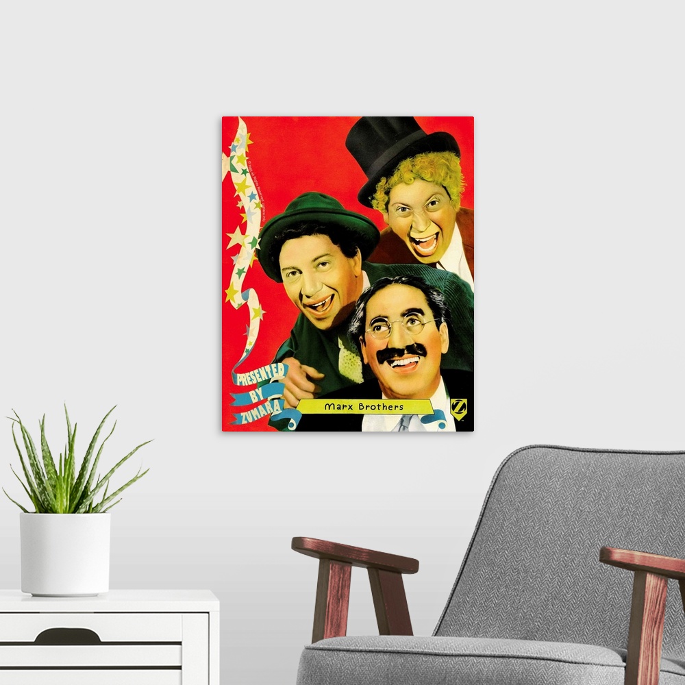 A modern room featuring Marx Brothers Red