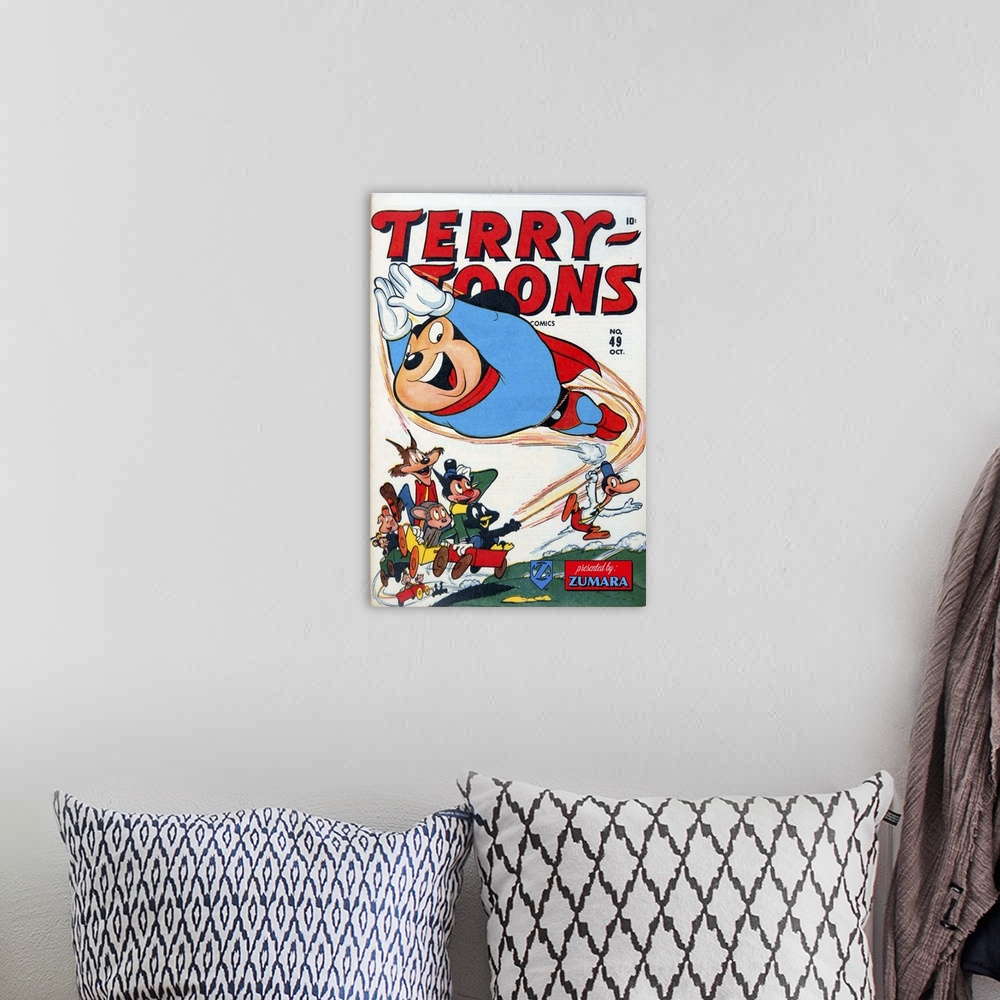 A bohemian room featuring Mighty Mouse Terry Toons 49