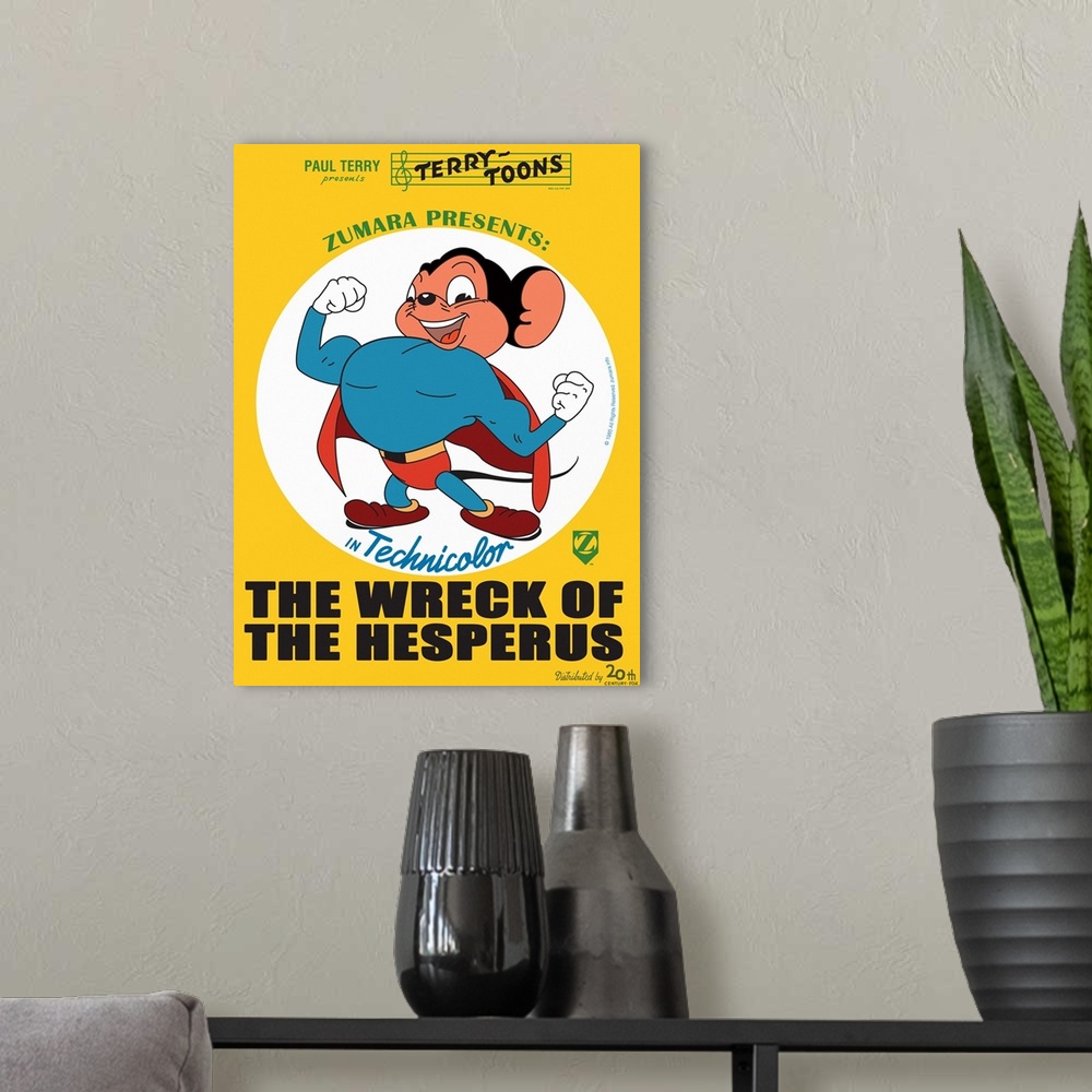 A modern room featuring Mighty Mouse The Wreck of the Hesperus