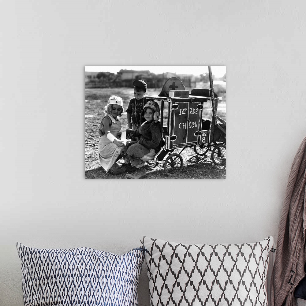 A bohemian room featuring Our Gang B&W 1st Ade Wagon